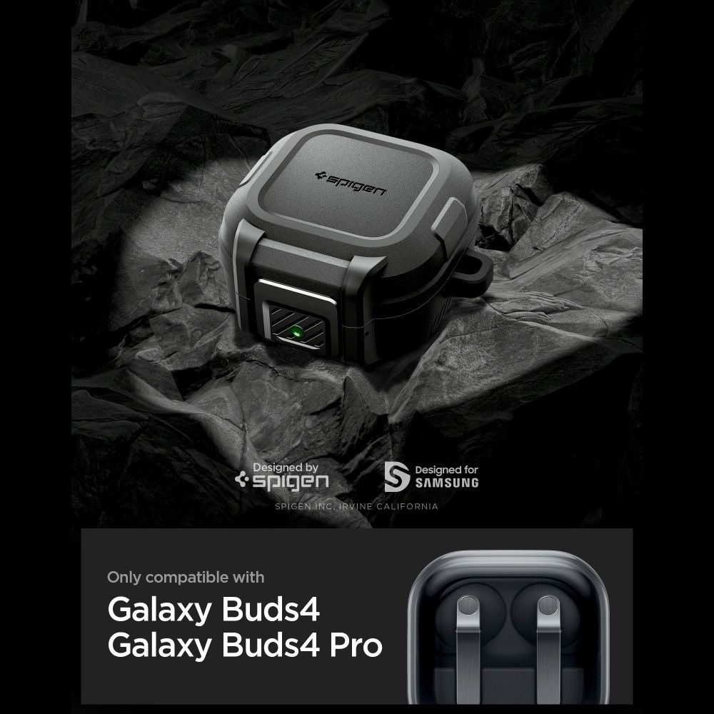 Custodia Spigen Lock Fit per Samsung Galaxy Buds4 / Buds4 Pro, Nera Opaca ACS11202