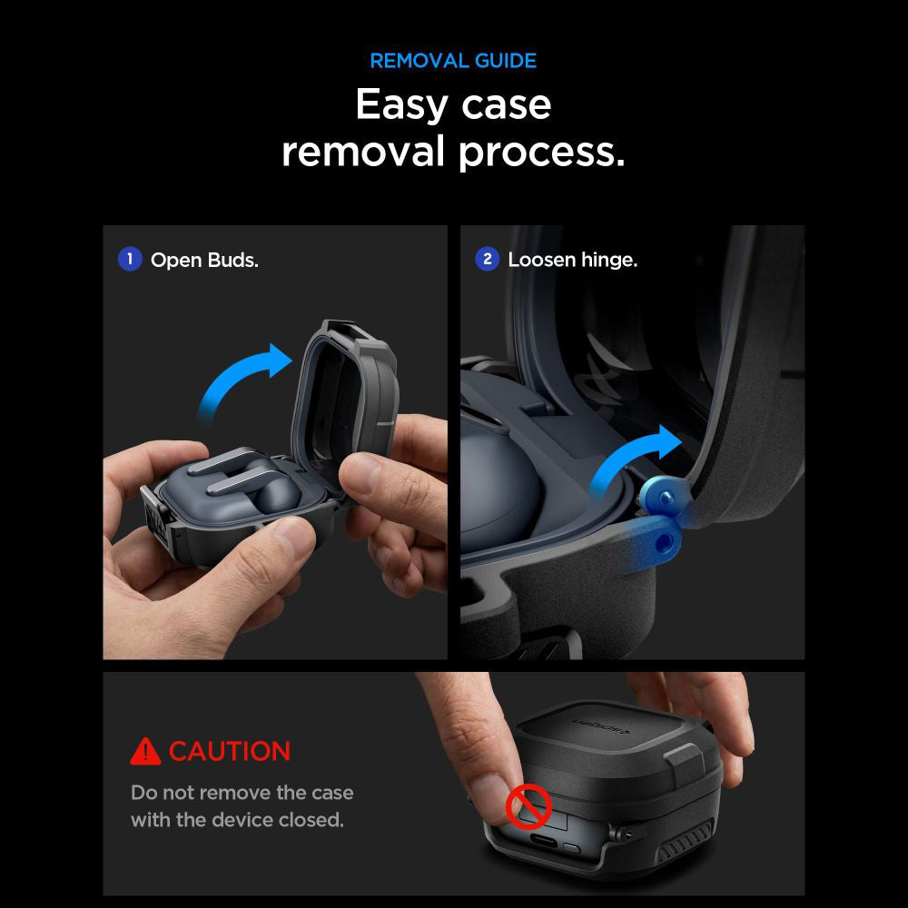 Custodia Spigen Lock Fit per Samsung Galaxy Buds4 / Buds4 Pro, Nera Opaca ACS11202
