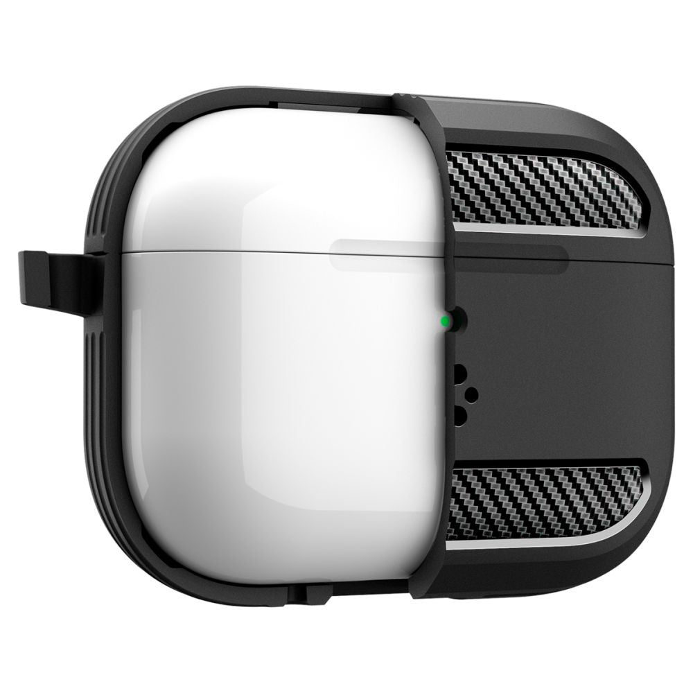 Custodia Spigen Rugged Armor per Apple AirPods Pro 3, Nera Opaca ACS09822