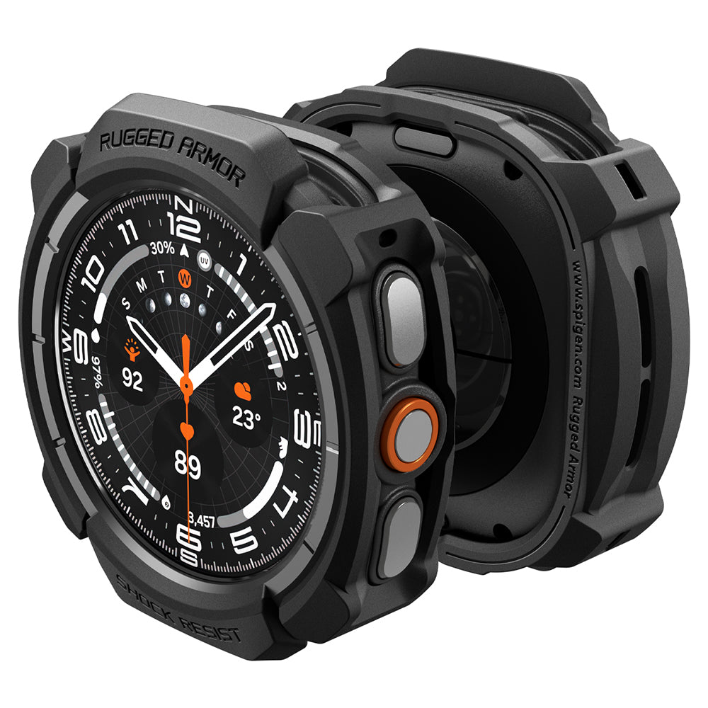 Custodia Spigen Rugged Armor per Samsung Galaxy Watch Ultra2, Nera Opaca ACS11611
