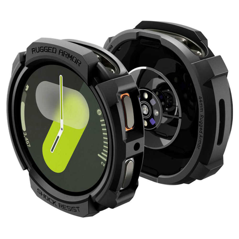 Custodia Spigen Rugged Armor per Samsung Galaxy Watch8 44mm, Nero Opaco ACS10006