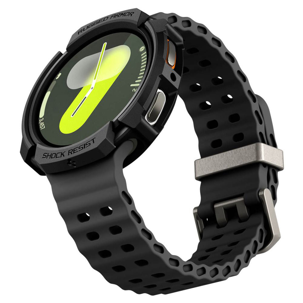 Custodia Spigen Rugged Armor per Samsung Galaxy Watch8 44mm, Nero Opaco ACS10006