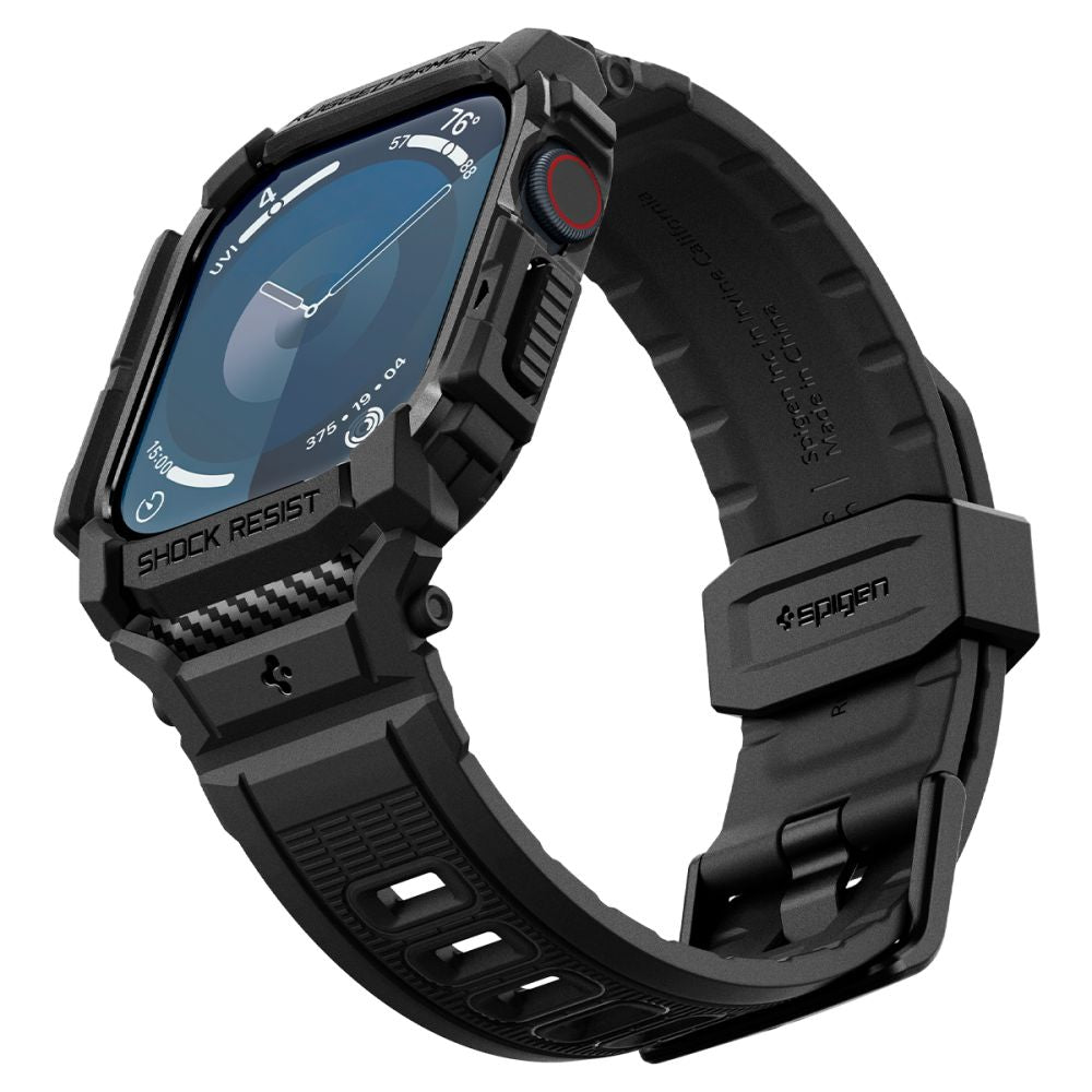 Custodia Spigen Rugged Armor Pro per Apple Watch Series 10 42mm, Nera Opaca ACS08591