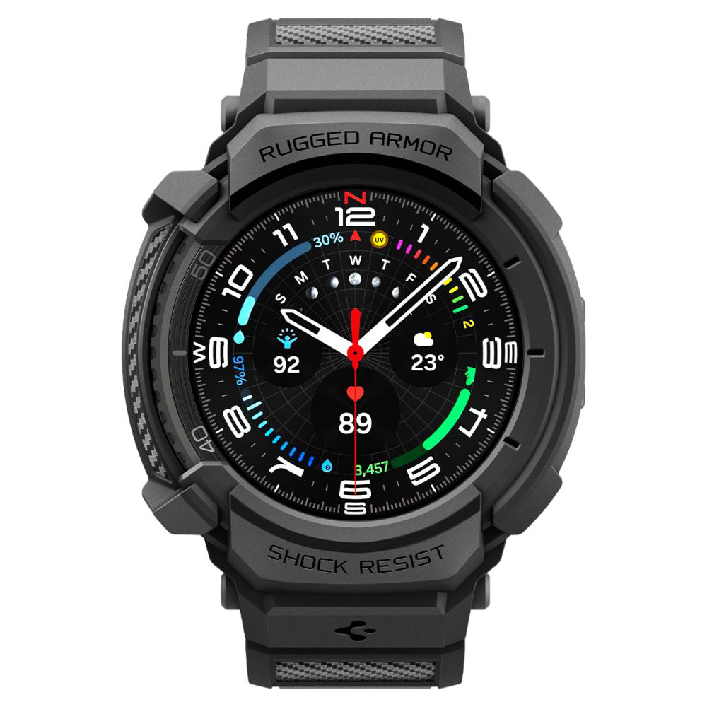 Custodia Spigen Rugged Armor Pro per Samsung Galaxy Watch8 Classic, Nera Opaca ACS10013