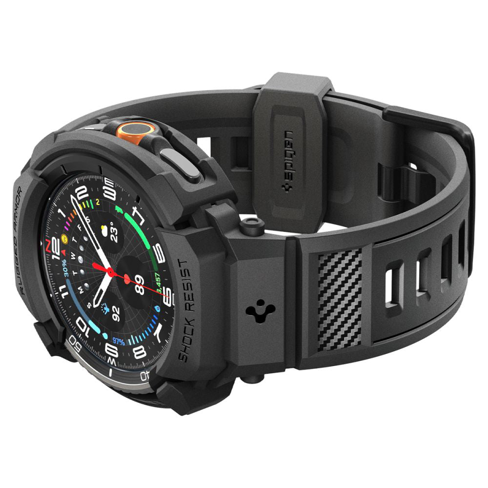 Custodia Spigen Rugged Armor Pro per Samsung Galaxy Watch8 Classic, Nera Opaca ACS10013