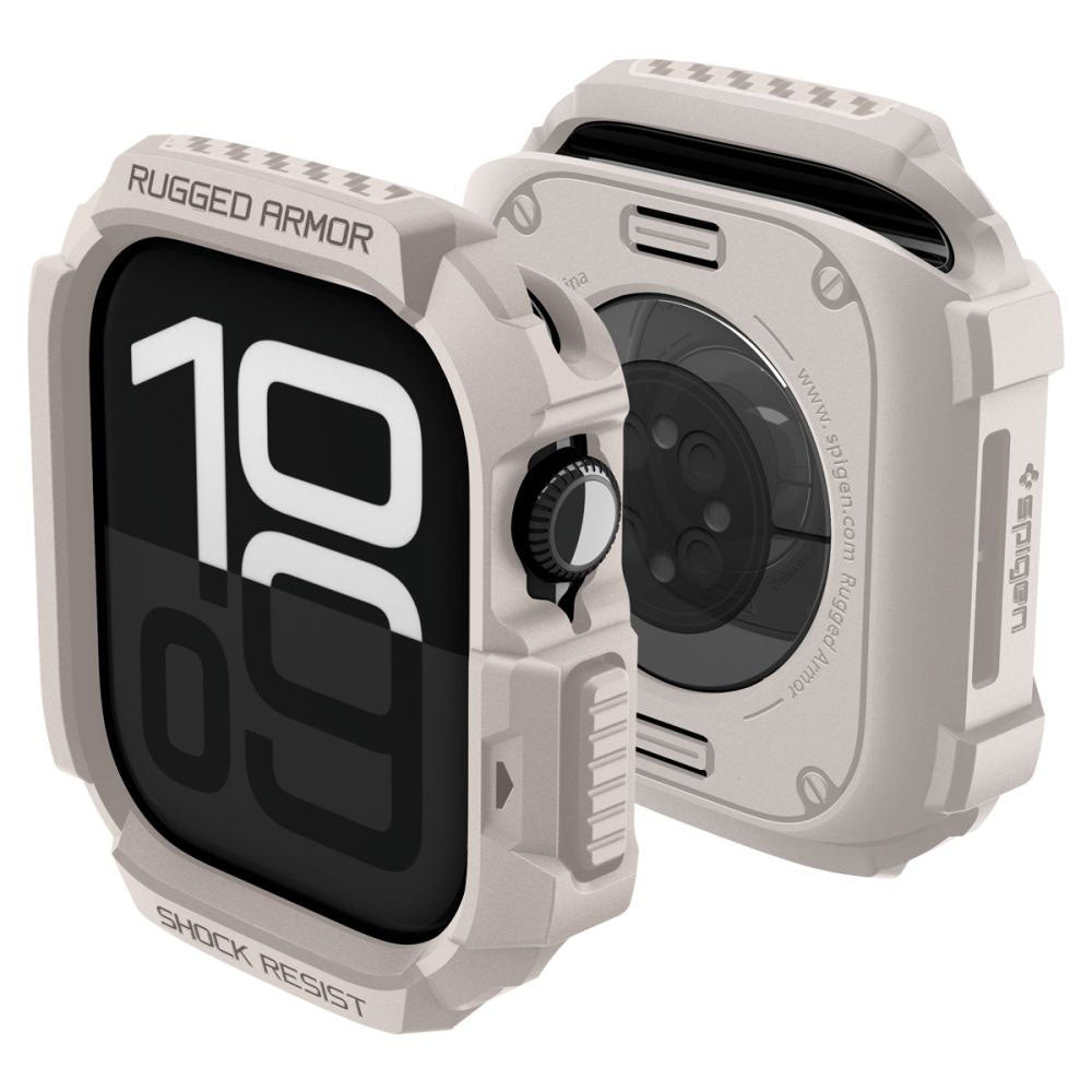 Custodia Spigen Rugged Armor V2 per Apple Watch Series 10 / 11 42mm, Beige ACS10493
