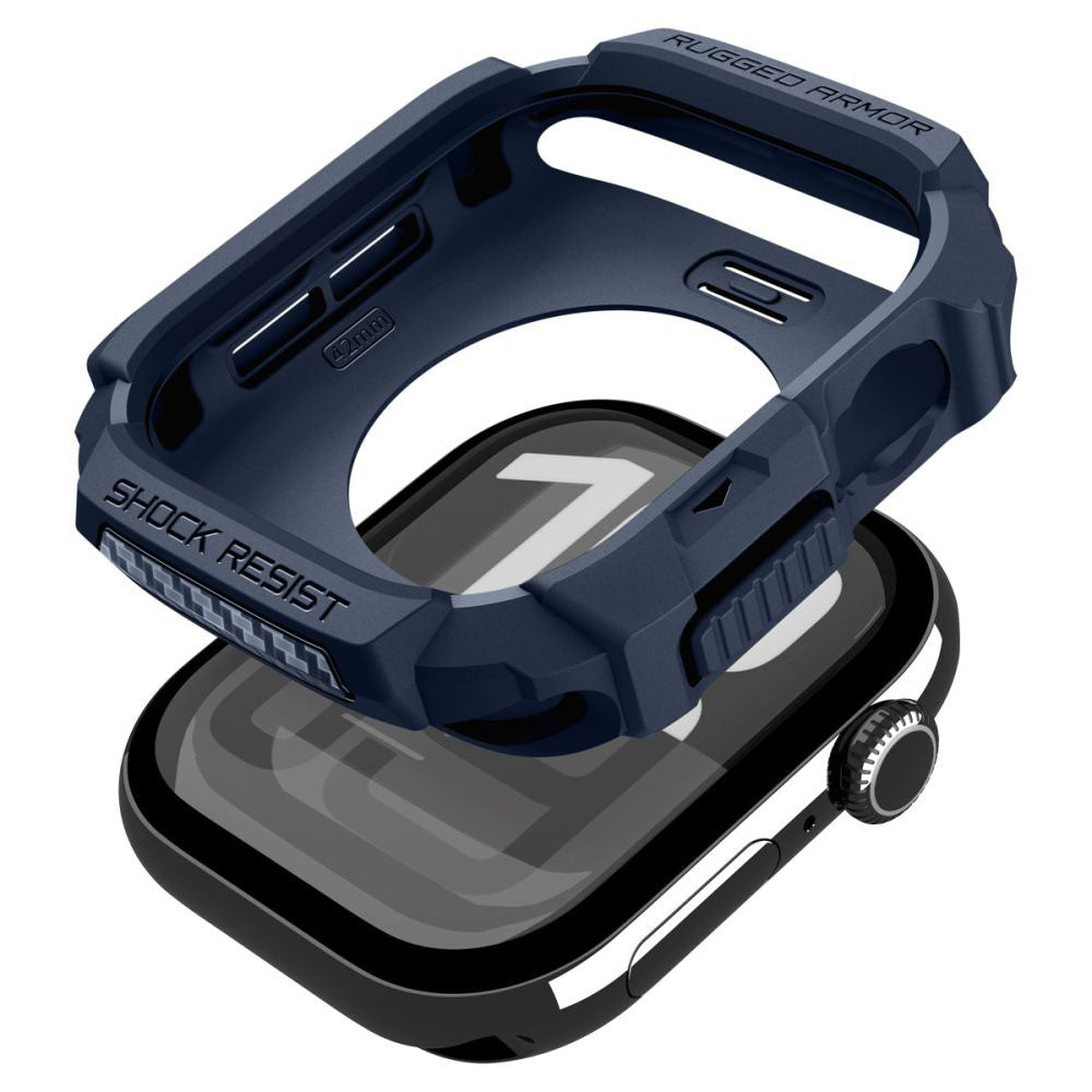 Custodia Spigen Rugged Armor V2 per Apple Watch Series 10 / 11 42mm, Blu Navy ACS10492