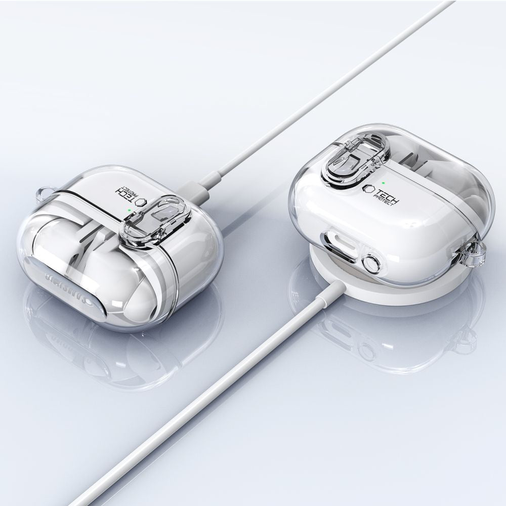 Custodia Tech-Protect Flexair per Samsung Galaxy Buds3 FE / Buds3 Pro / Buds3, Trasparente