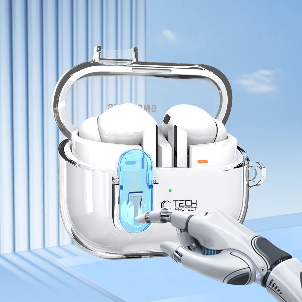 Custodia Tech-Protect Flexair per Samsung Galaxy Buds3 FE / Buds3 Pro / Buds3, Trasparente