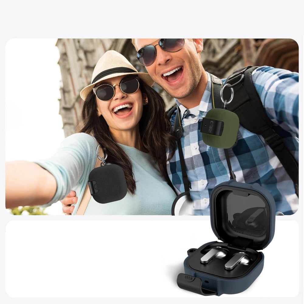 Custodia Tech-Protect Slim Hook per Samsung Galaxy Buds4 / Buds4 Pro, Nera