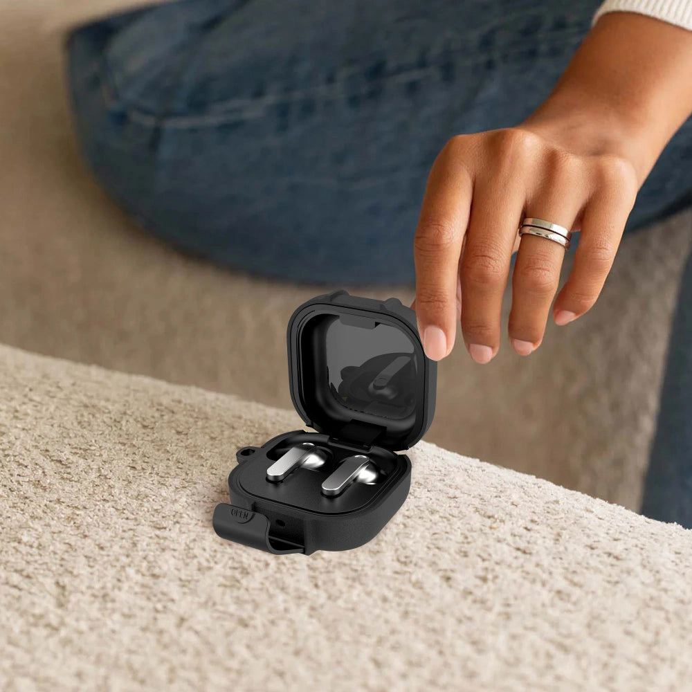 Custodia Tech-Protect Slim Hook per Samsung Galaxy Buds4 / Buds4 Pro, Nera