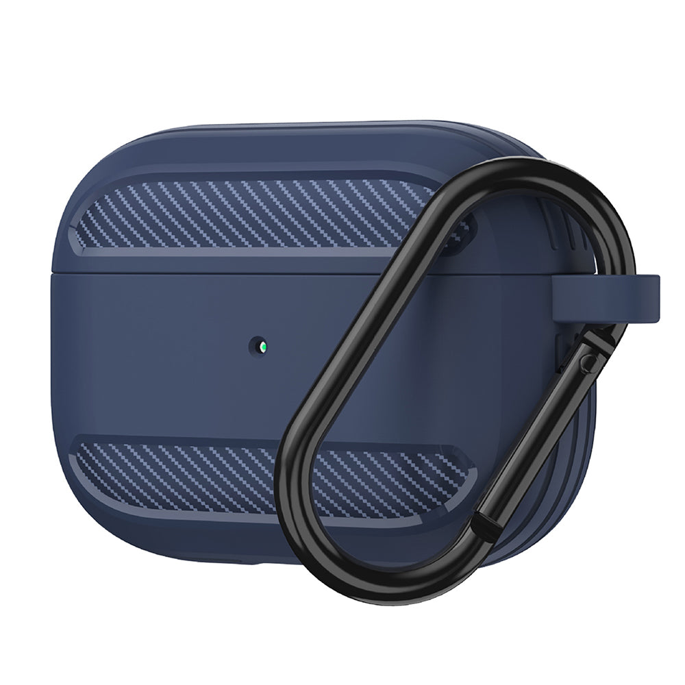 Custodia Techsuit Carbon per Apple AirPods 3, Blu Navy