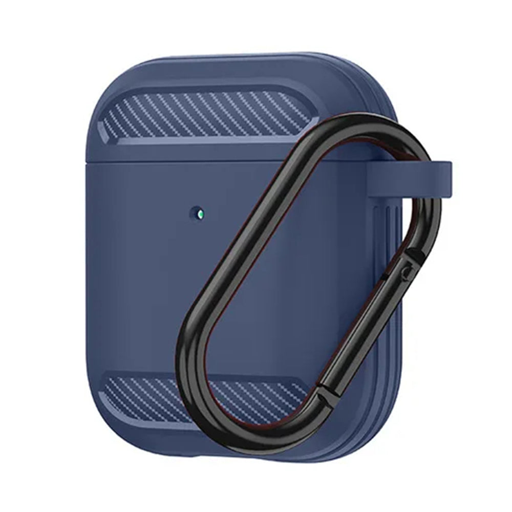 Custodia Techsuit Carbon per Apple AirPods Gen 2 / Gen 1, Blu Navy