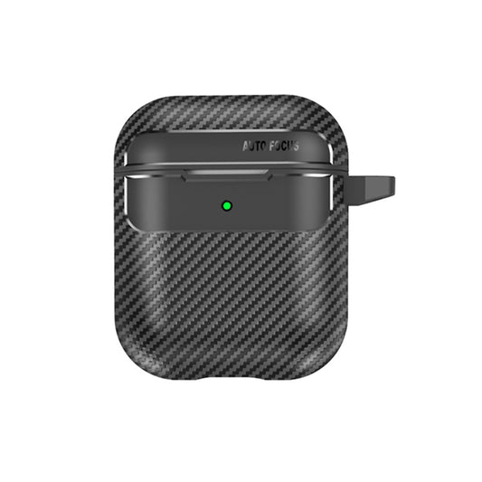 Custodia Techsuit CarbonFiber per Apple AirPods Gen 2 / Gen 1, Nera