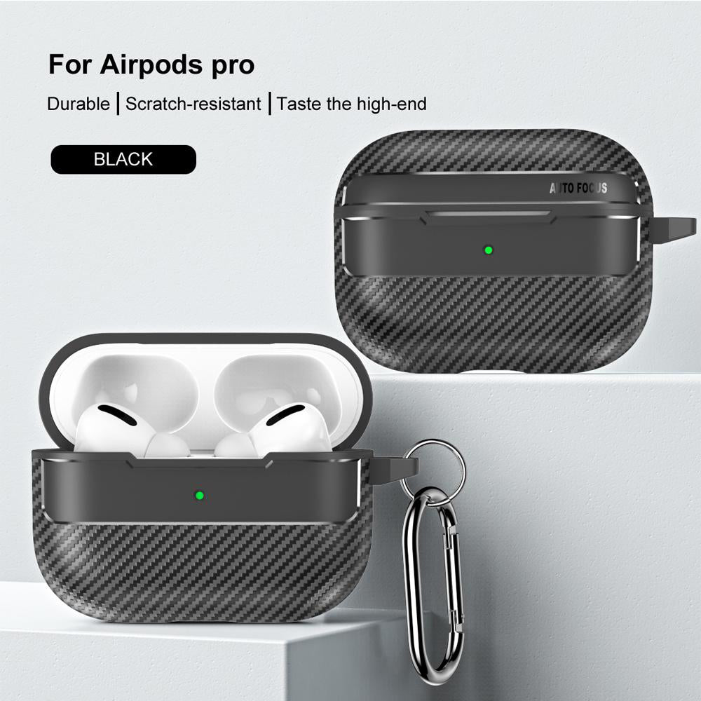 Custodia Techsuit CarbonFiber per Apple AirPods Pro Series, Nera
