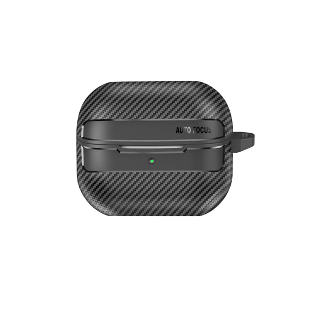 Custodia Techsuit CarbonFiber per Samsung Galaxy Buds3 FE / Buds3 Pro / Buds3, Nera