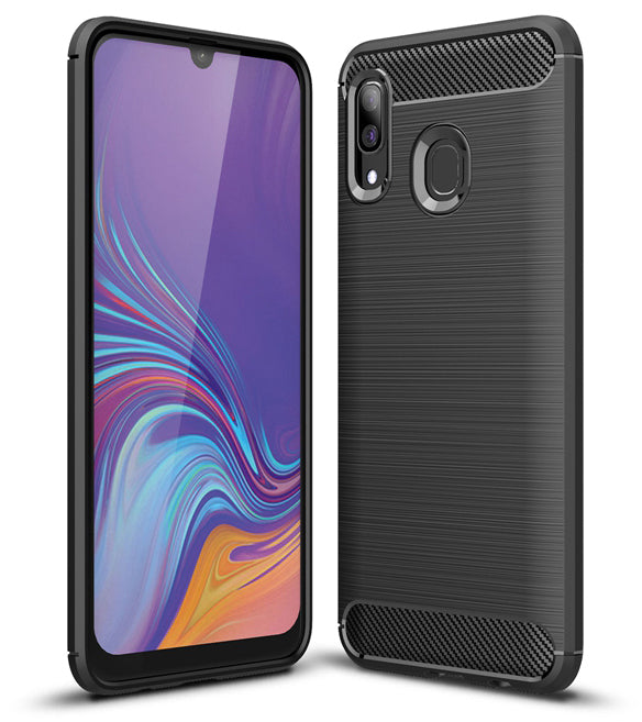 Custodia per Samsung Galaxy A40 A405, Forcell, Carbonio, Nera