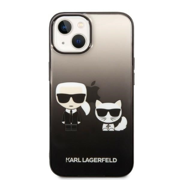 Custodia per Apple iPhone 14 Plus, Karl Lagerfeld, Gradient Karl & Choupette, Nera