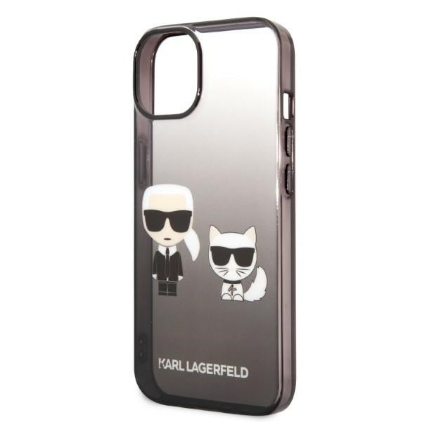 Custodia per Apple iPhone 14 Plus, Karl Lagerfeld, Gradient Karl & Choupette, Nera