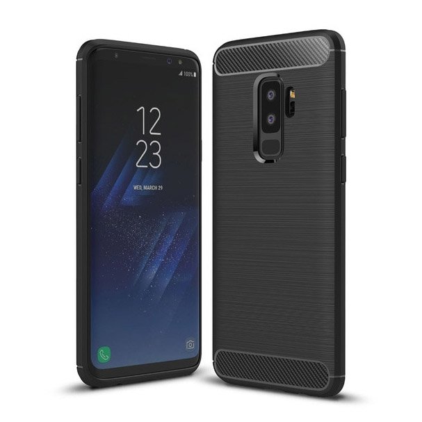 Custodia per Samsung Galaxy S9+ G965, OEM, Carbonio, Nera