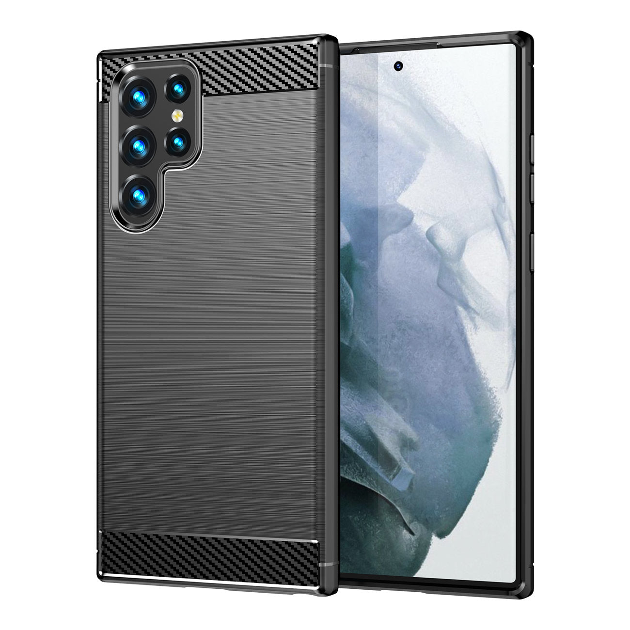 Custodia per Samsung Galaxy S23 Ultra S918, OEM, Carbonio, Nera