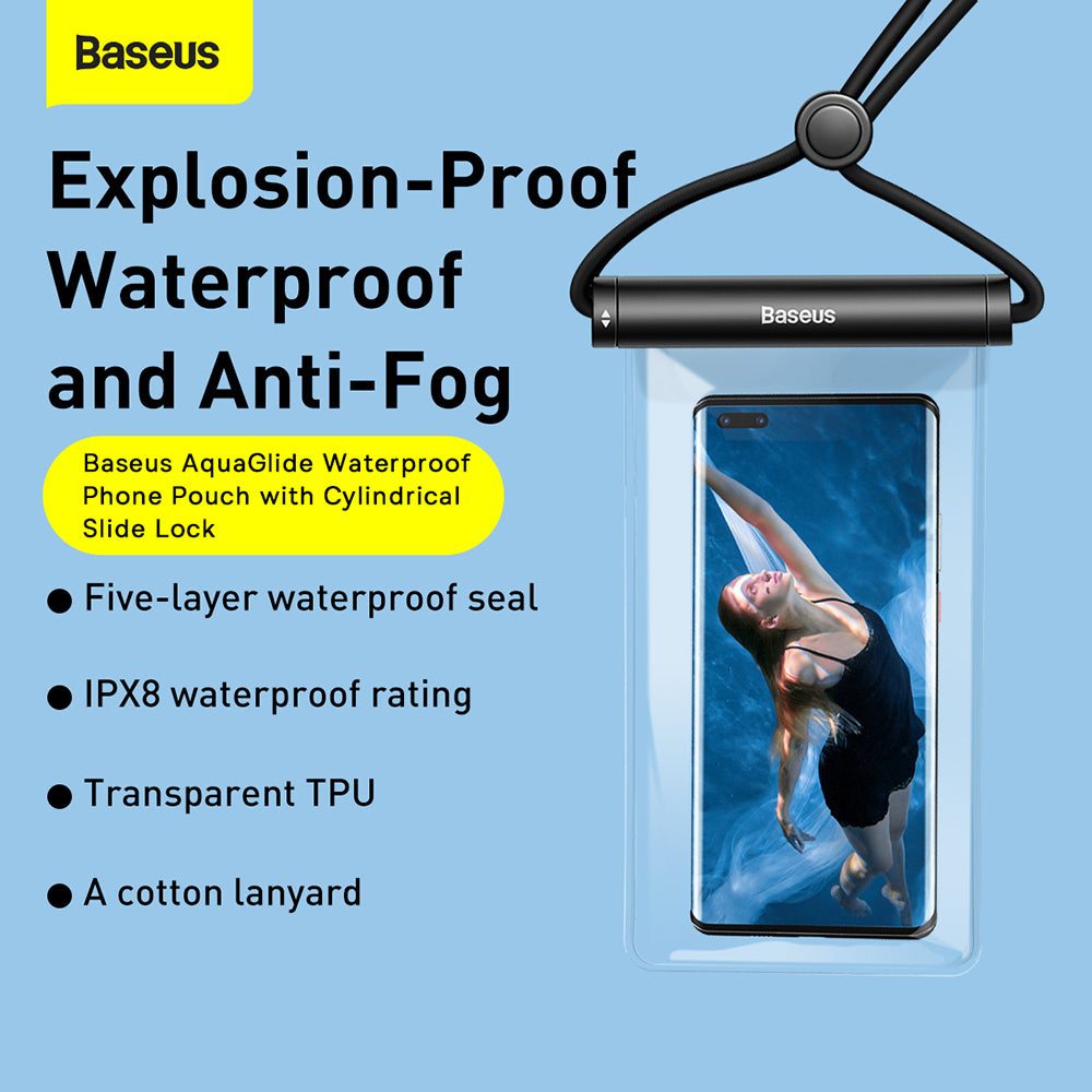 Custodia Universale Waterproof, Baseus, AquaGlide Cylindrical, Nera P60263701113-00