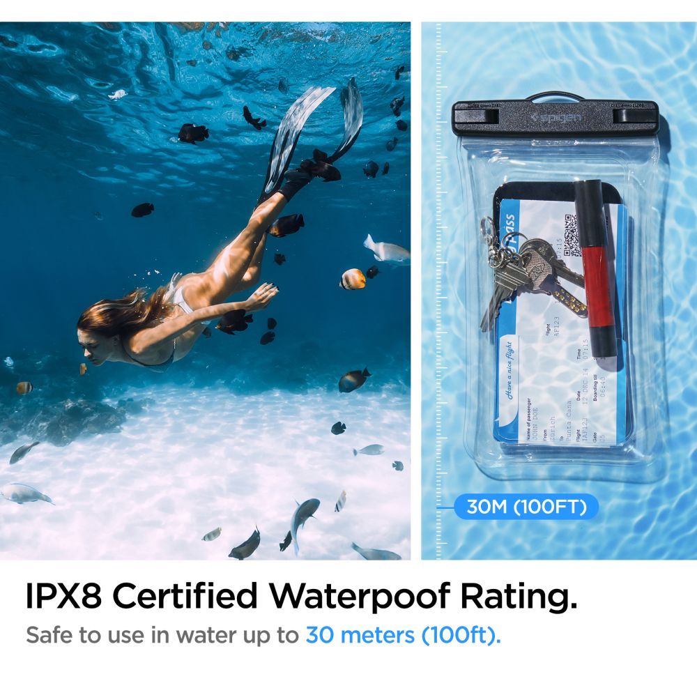 Custodia Universale Waterproof per Telefono max. 6,9 pollici, Spigen, A610, Trasparente AMP04530