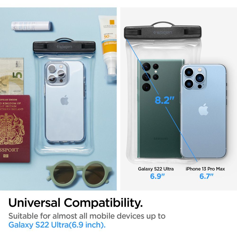 Custodia Universale Waterproof per Telefono max. 6,9 pollici, Spigen, A610, Trasparente AMP04530