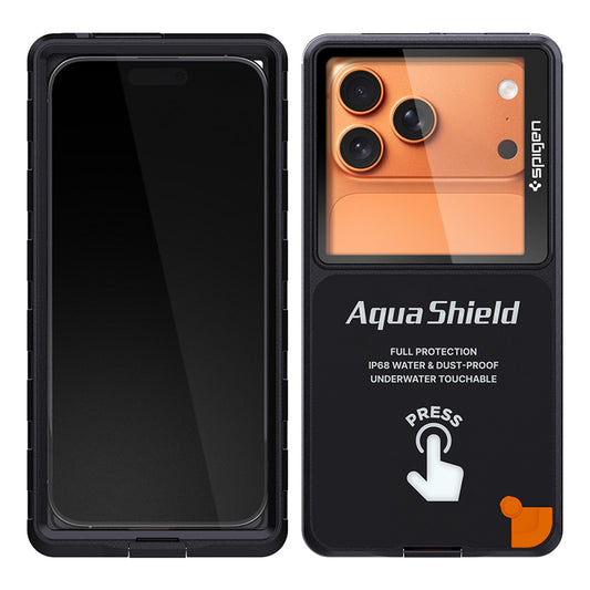 Custodia Universale Waterproof Spigen per Telefono max. 6,9 pollici, Aqua Shield A604, Nera ACS11675
