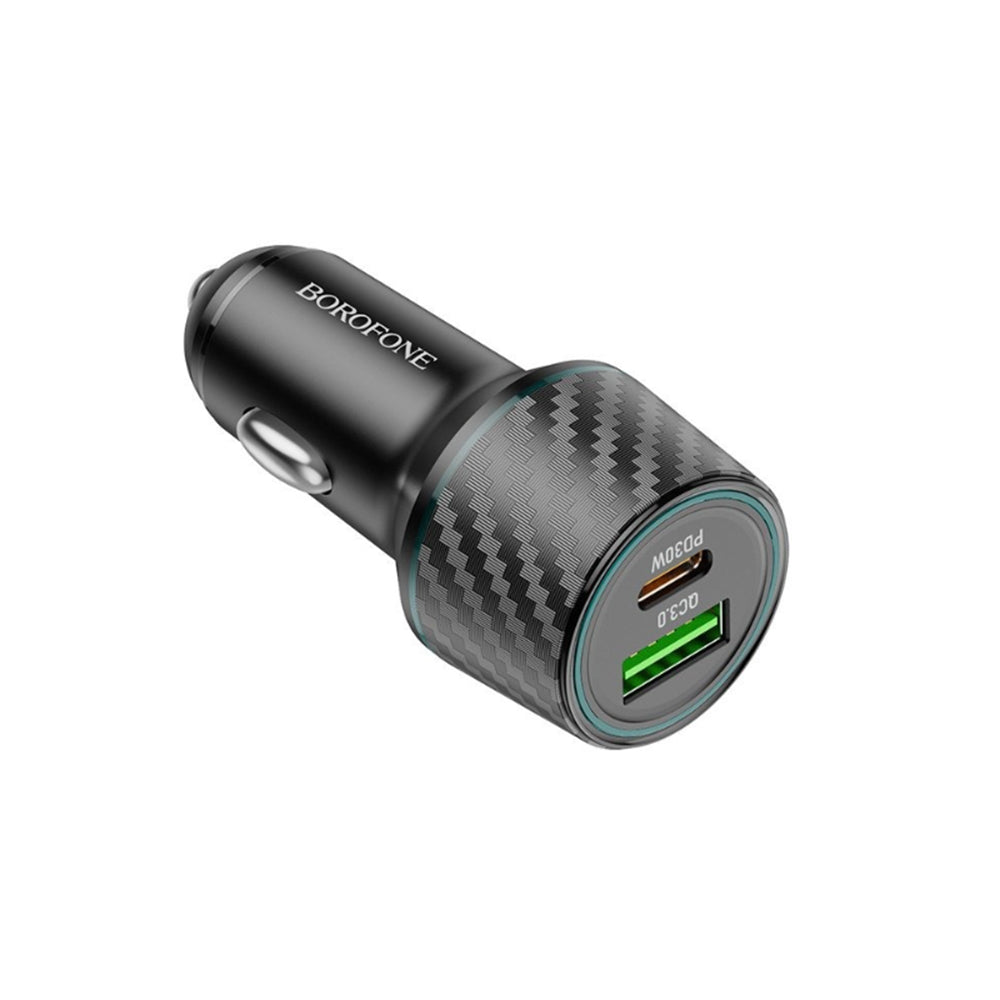 Caricabatterie Auto Borofone BZ21 Brilliant, 48W, 3A, 1 x USB-A - 1 x USB-C, Nero
