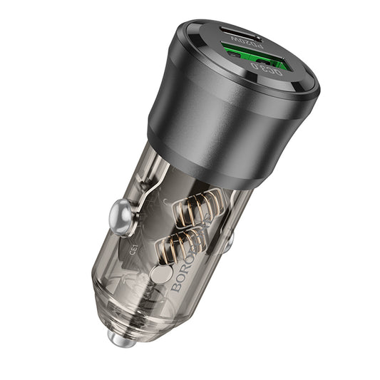 Caricabatterie Auto Borofone BZ25 Journey, 38W, 3A, 1 x USB-A - 1 x USB-C, Nero