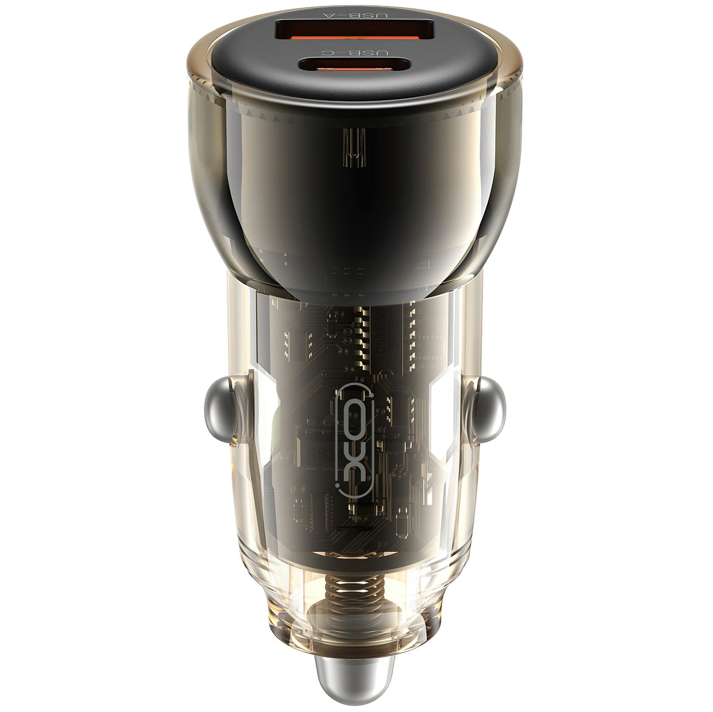 Caricabatterie Auto con Cavo USB-C XO Design CC60, 60W, 3A, 1 x USB-A - 1 x USB-C, Nero