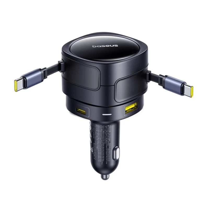 Caricabatteria da auto con cavo USB-C Baseus Enjoyment Max, 90 W, 1 x USB-A - 1 x USB-C, Nero C00035507121-03