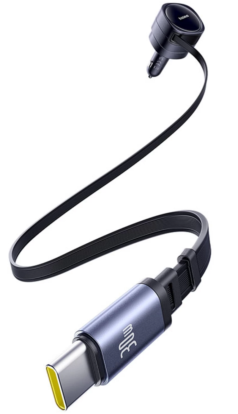 Caricabatterie da auto con cavo USB-C Baseus Enjoyment Max, 60 W, nero C00035507121-01