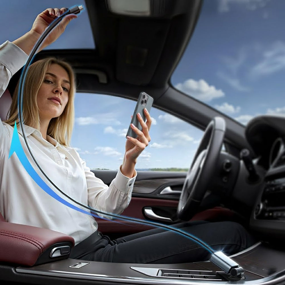 Caricabatterie Auto con Cavo USB-C Lisen, 57W, 3A, 1 x USB-A - 1 x USB-C, Nero YL0325010016