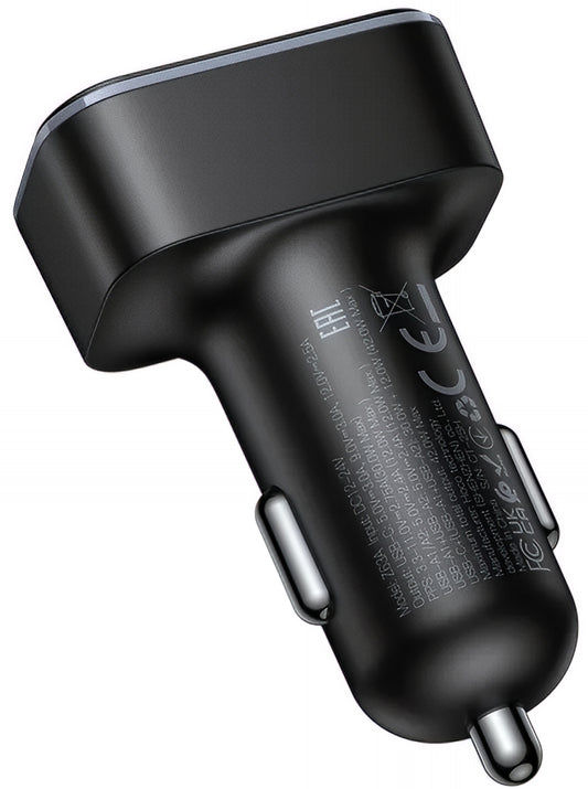 Caricabatterie Auto HOCO Z63A Display, 42W, 3A, 1 x USB-C - 2 x USB-A, Nero