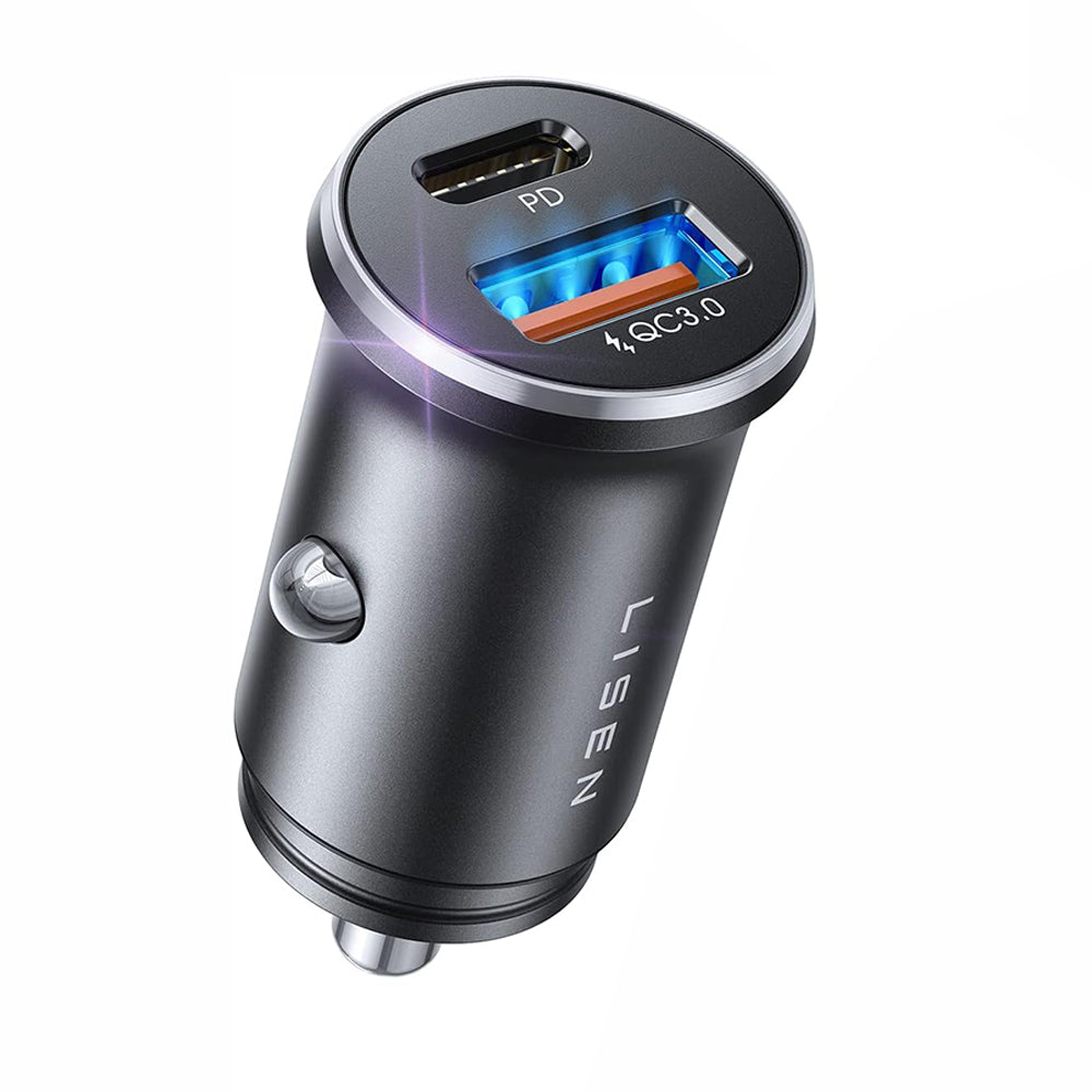Caricabatterie Auto Lisen, 36W, 3A, 1 x USB-A - 1 x USB-C, Nero YL0223090002