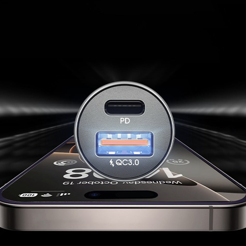 Caricabatterie Auto Lisen, 36W, 3A, 1 x USB-A - 1 x USB-C, Nero YL0223090002