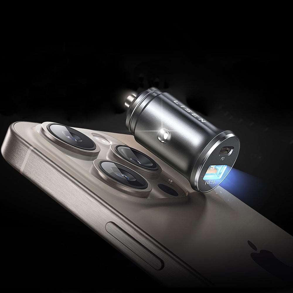 Caricabatterie Auto Lisen, 51W, 3A, 1 x USB-A - 1 x USB-C, Set 2 pezzi, Nero YL0223080037