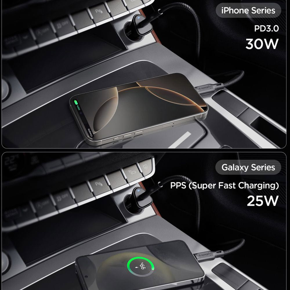 Caricabatterie Auto Spigen EV301 Essential, 30W, 3A, 1 x USB-C, Nero ACP08699