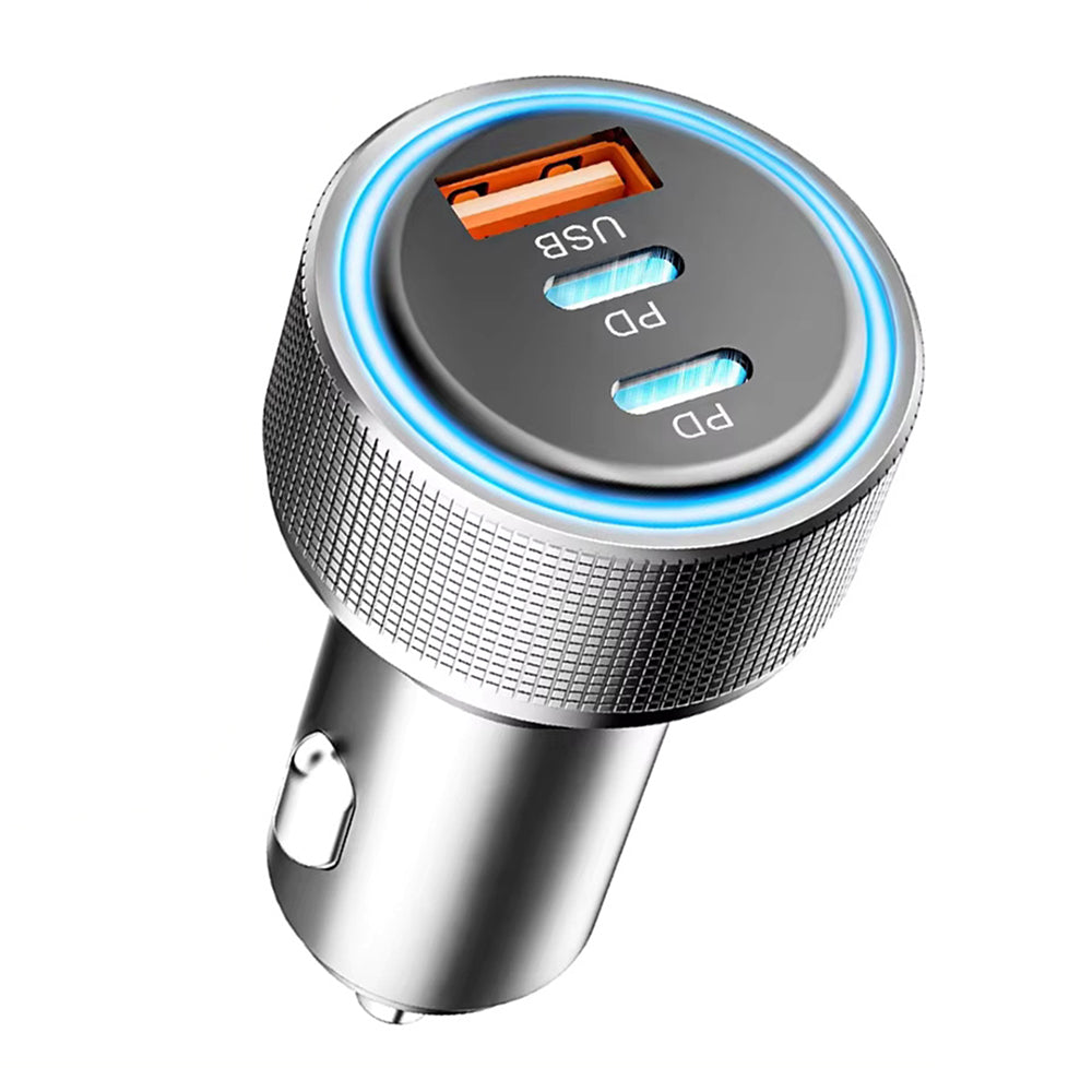 Caricabatterie Auto Techsuit C6 DriveBoost, 60W, 3A, 1 x USB-A - 2 x USB-C, Argento
