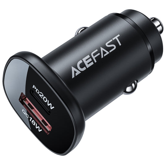 Caricabatterie Auto Acefast B1, 38W, 3A, 1 x USB-A - 1 x USB-C, Nero