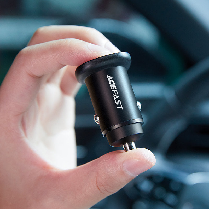 Caricabatterie Auto Acefast B1, 38W, 3A, 1 x USB-A - 1 x USB-C, Nero