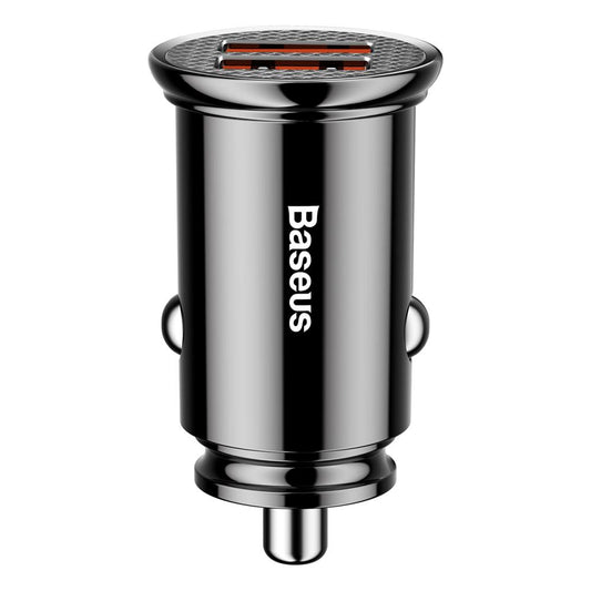 Caricabatterie da auto Baseus, 30W, 5A, 2 x USB-A, nero CCALL-YD01