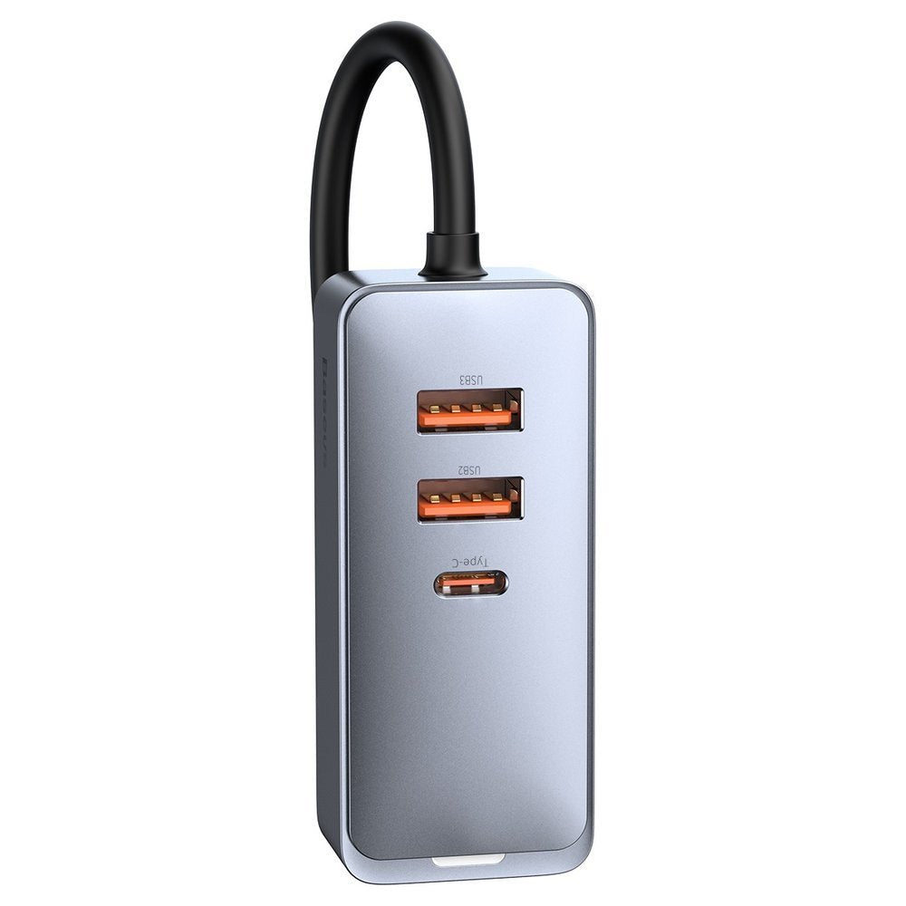 Caricatore Auto Baseus Share Together, 120W, 3A, 3 x USB-A - 1 x USB-C, Grigio CCBT-B0G