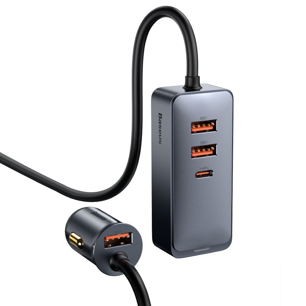 Caricatore Auto Baseus Share Together, 120W, 3A, 3 x USB-A - 1 x USB-C, Grigio CCBT-B0G