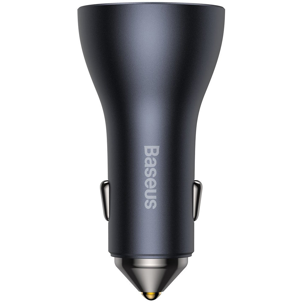 Caricabatterie da auto Baseus Golden Contactor Pro, 65W, 3A, 1 x USB-A - 2 x USB-C, grigio CGJP010013