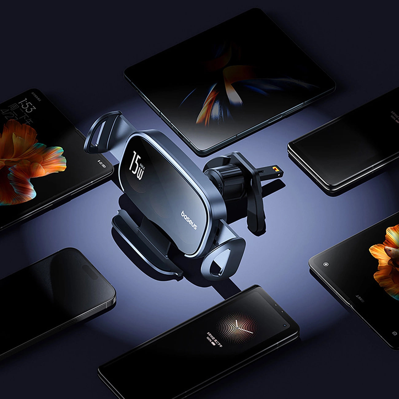 Caricabatterie Auto Wireless Baseus LightChaser, 15W, 1.67A, Nero, Ricondizionato C40355901111-00