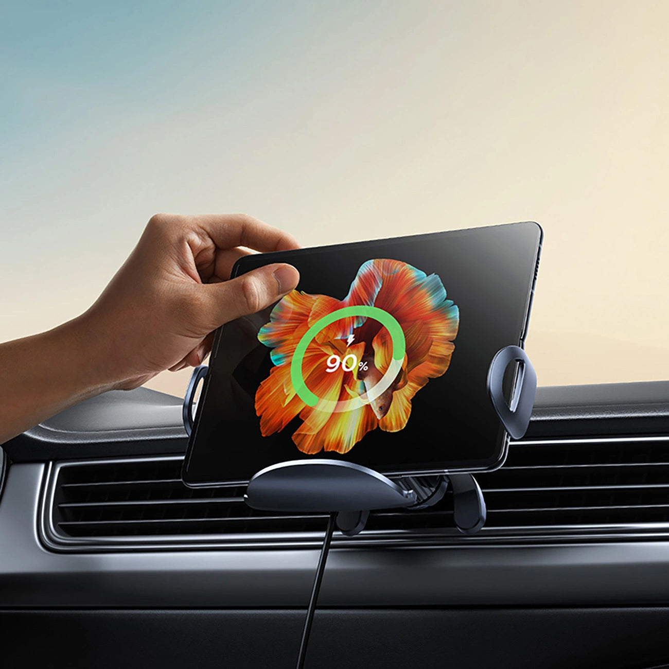 Caricabatterie Auto Wireless Baseus LightChaser, 15W, 1.67A, Nero, Ricondizionato C40355901111-00