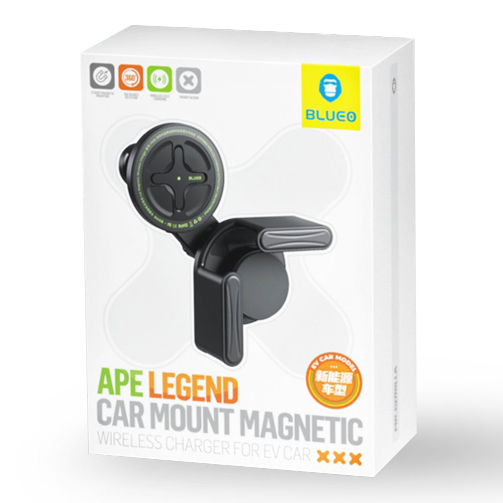 Caricabatterie Auto Wireless Blueo Ape Legend EV Car, 15W, 1.67A, Nero